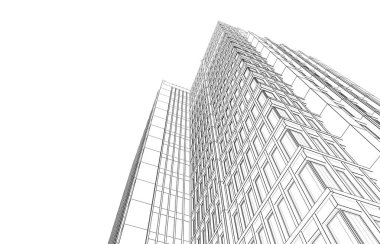 soyut mimari duvar kağıdı yüksek ofis tasarımı, dijital konsept arkaplan