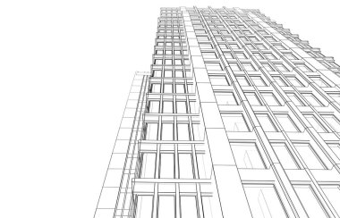 soyut mimari duvar kağıdı yüksek ofis tasarımı, dijital konsept arkaplan