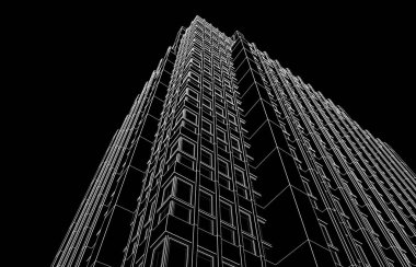 soyut mimari duvar kağıdı yüksek ofis tasarımı, dijital konsept arkaplan