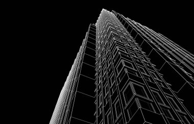 soyut mimari duvar kağıdı yüksek ofis tasarımı, dijital konsept arkaplan