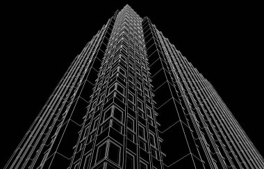 soyut mimari duvar kağıdı yüksek ofis tasarımı, dijital konsept arkaplan