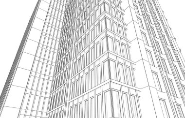 soyut mimari duvar kağıdı yüksek ofis tasarımı, dijital konsept arkaplan