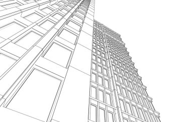 soyut mimari duvar kağıdı yüksek ofis tasarımı, dijital konsept arkaplan