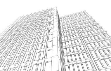 soyut mimari duvar kağıdı yüksek ofis tasarımı, dijital konsept arkaplan