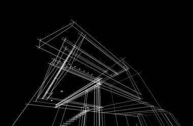 Binanın mimari 3d çizim çizim ev