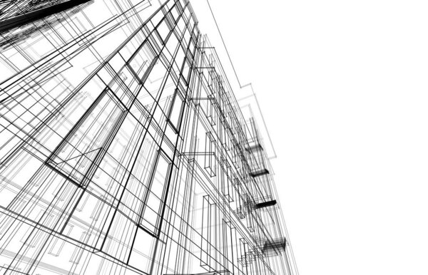 Abstract architecture wallpaper design of the high building, digital concept background