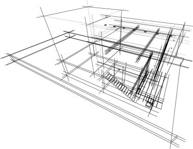 Ev yapımı mimari çizim vektörü illüstrasyonu