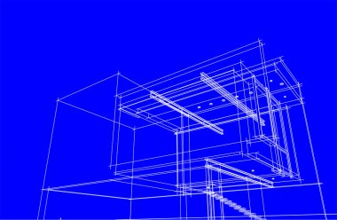 Ev yapımı mimari çizim vektörü illüstrasyonu