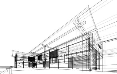 Ev yapımı mimari çizim vektörü illüstrasyonu