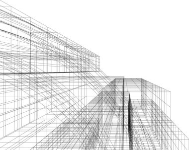 Gelecekçi şehir gökdelenleri arka plan, vektör illüstrasyonu