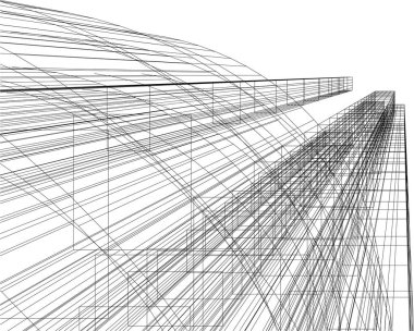 Gelecekçi şehir gökdelenleri arka plan, vektör illüstrasyonu