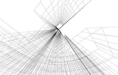 Gelecekçi şehir gökdelenleri arka plan, vektör illüstrasyonu