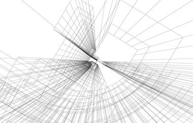 Gelecekçi şehir gökdelenleri arka plan, vektör illüstrasyonu