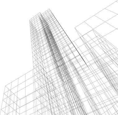 Gelecekçi şehir gökdelenleri arka plan, vektör illüstrasyonu