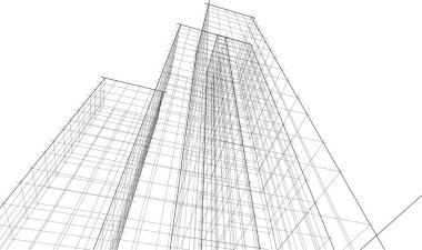Gelecekçi şehir gökdelenleri arka plan, vektör illüstrasyonu