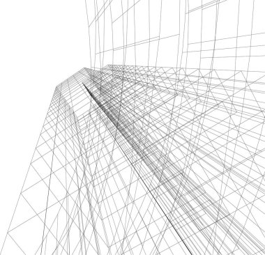 Gelecekçi şehir gökdelenleri arka plan, vektör illüstrasyonu