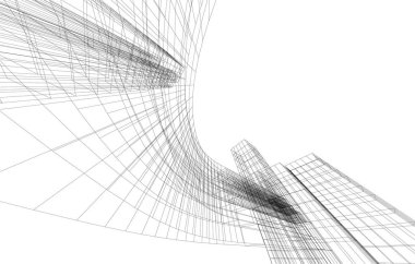 Gelecekçi şehir gökdelenleri arka plan, vektör illüstrasyonu