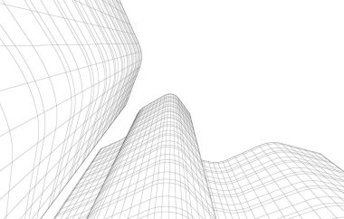 Gelecekçi şehir gökdelenleri arka plan, vektör illüstrasyonu