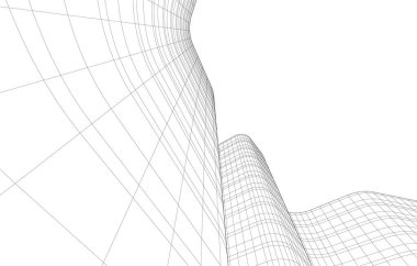 Gelecekçi şehir gökdelenleri arka plan, vektör illüstrasyonu