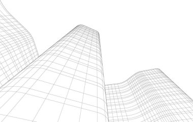 Gelecekçi şehir gökdelenleri arka plan, vektör illüstrasyonu