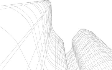 Gelecekçi şehir gökdelenleri arka plan, vektör illüstrasyonu