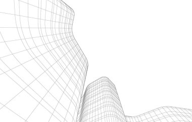 Gelecekçi şehir gökdelenleri arka plan, vektör illüstrasyonu