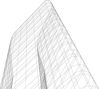 Gelecekçi şehir gökdelenleri arka plan, vektör illüstrasyonu