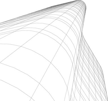 Gelecekçi şehir gökdelenleri arka plan, vektör illüstrasyonu
