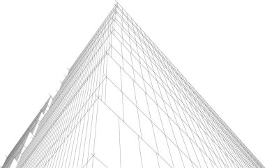 Gelecekçi şehir gökdelenleri arka plan, vektör illüstrasyonu