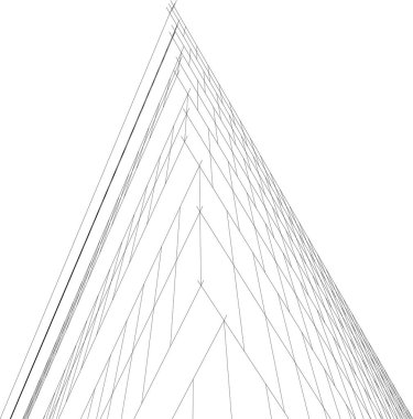 Gelecekçi şehir gökdelenleri arka plan, vektör illüstrasyonu