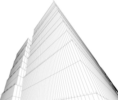 Gelecekçi şehir gökdelenleri arka plan, vektör illüstrasyonu