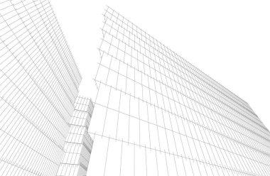 Gelecekçi şehir gökdelenleri arka plan, vektör illüstrasyonu