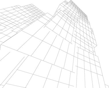 Gelecekçi şehir gökdelenleri arka plan, vektör illüstrasyonu