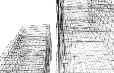 Gelecekçi şehir gökdelenleri arka plan, vektör illüstrasyonu