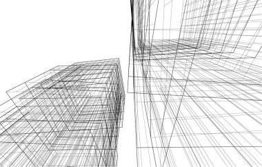 Gelecekçi şehir gökdelenleri arka plan, vektör illüstrasyonu