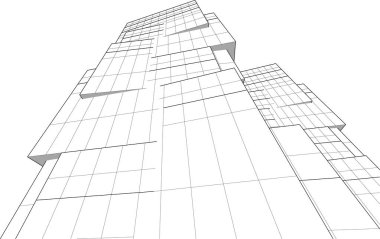 Gelecekçi şehir gökdelenleri arka plan, vektör illüstrasyonu