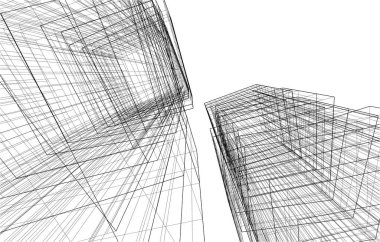 Gelecekçi şehir gökdelenleri arka plan, vektör illüstrasyonu
