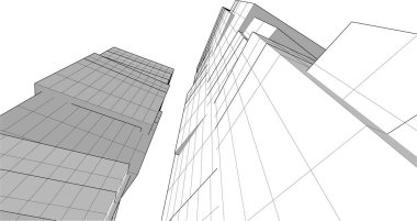 Gelecekçi şehir gökdelenleri arka plan, vektör illüstrasyonu