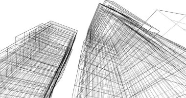 Gelecekçi şehir gökdelenleri arka plan, vektör illüstrasyonu