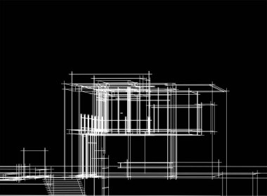Ev yapımı mimari çizim vektörü illüstrasyonu
