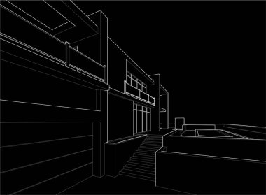 Ev yapımı mimari çizim vektörü illüstrasyonu
