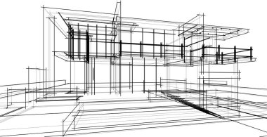 Ev yapımı mimari çizim vektörü illüstrasyonu