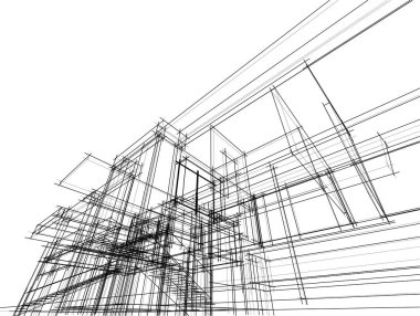 Ev yapımı mimari çizim vektörü illüstrasyonu