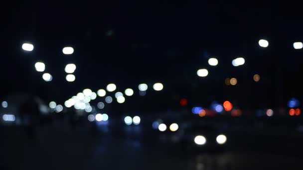 Gece Şehirdeki Trafik Işıklarının Görüntüleri Telifsiz Stok Video