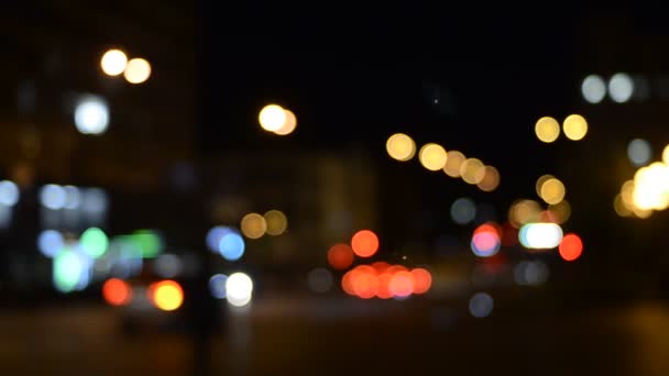 Filmagens Semáforos Cidade Noite — Vídeo de Stock