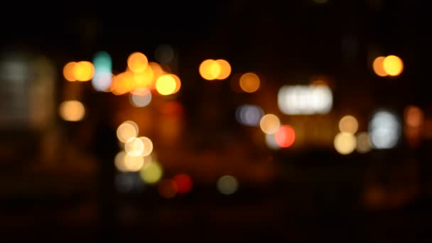 Felvétel Közlekedési Lámpákról Városban Éjszaka — Stock videók