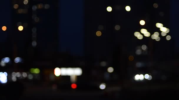Bilder Trafikljus Staden Natten — Stockvideo