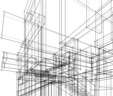Ev yapımı mimari çizim vektörü illüstrasyonu