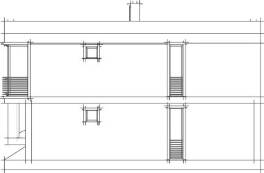 Ev yapımı mimari çizim vektörü illüstrasyonu