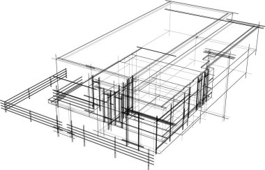 Ev yapımı mimari çizim vektörü illüstrasyonu